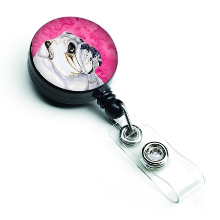 TEACHERS AID Pink Bulldog English Retractable Badge Reel TE54505